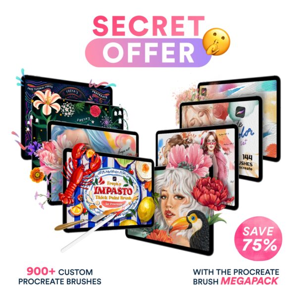 Secret Summit offer: Procreate Brushes Mega Pack (Save 75%)
