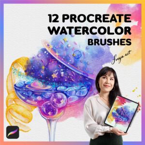 Watercolor Brushes For Procreate | 12 Procreate Watercolor Brushes