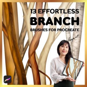Wood Brushes Procreate | 13 Procreate Effortless Branch Brushes